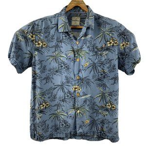 Tommy Bahama Hawaiian Aloha Shirt XL Blue Floral